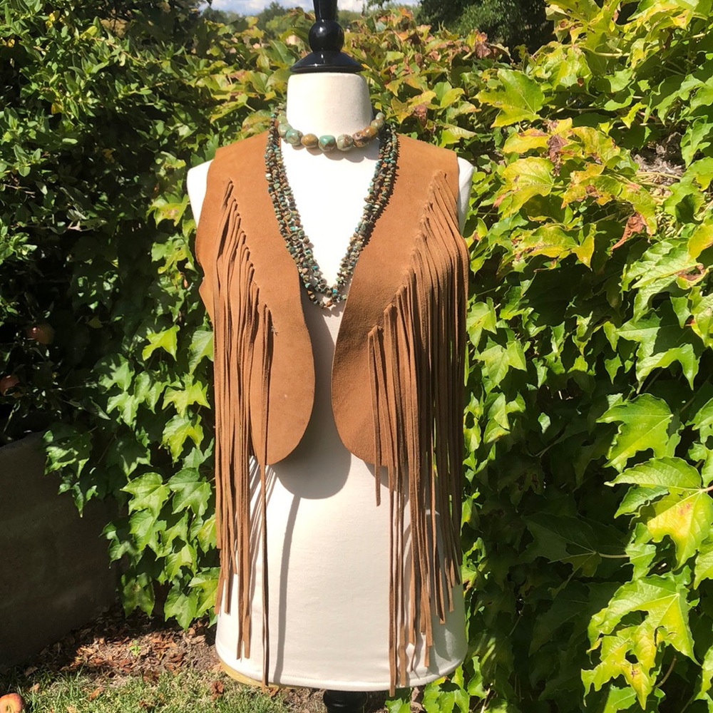 Vintage Suede Fringe Vest